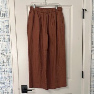 Muji Women's Tan Wide-Leg Pants